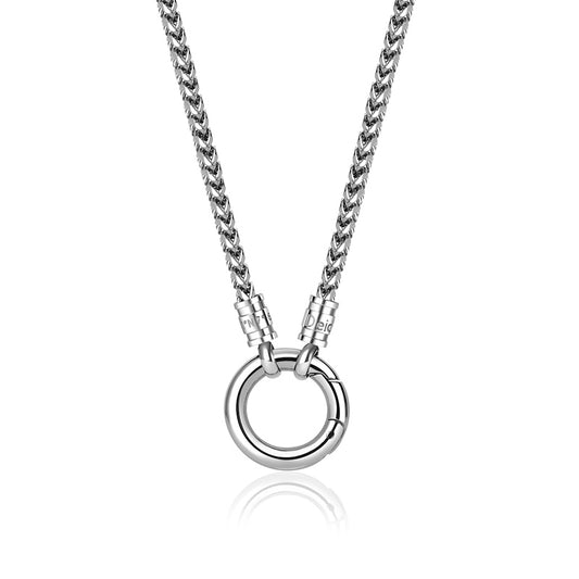 Kette Dünengeflecht 2,5mm (mit Rund-Karabiner) aus Edelstahl
