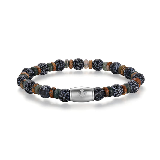 Armband Dünenschlick mit Picture Jasper, Weathered Stone, India Onyx