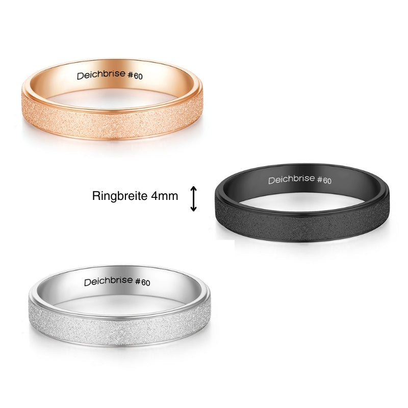 Edelstahl Ring sandgestrahlt 4mm (Stapelring)