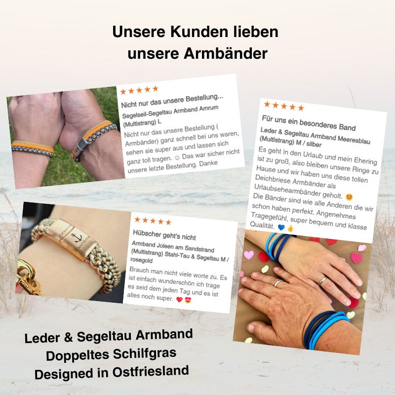 Leder & Segeltau Armband Doppeltes Schilfgras (doppelt) (Multistrang)