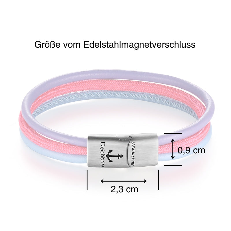 Leder & Segelseil Armband Friesland Lady (Multistrang)