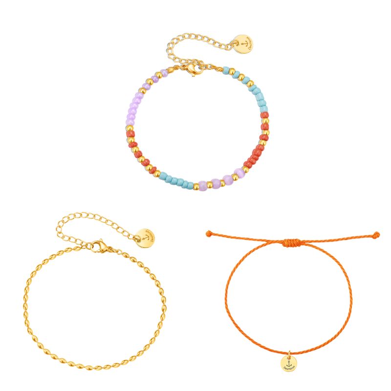 Fußkettchen Set BeachMix Koralle