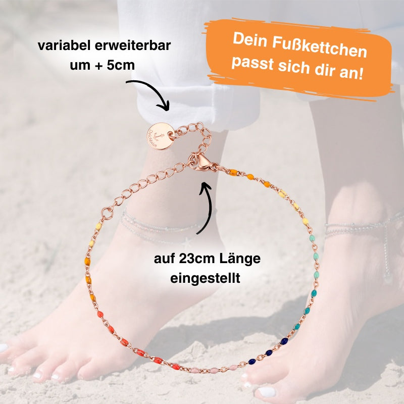 Fußkettchen aus Edelstahl Boho-Summer