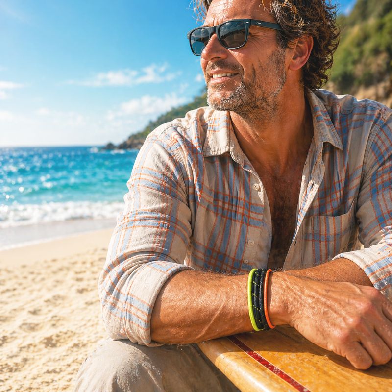 Leder & Segelseil Armband Summer Surfer (Multistrang)