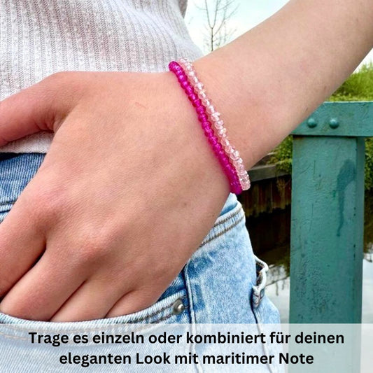 Glasschliffarmband (puderrosa)