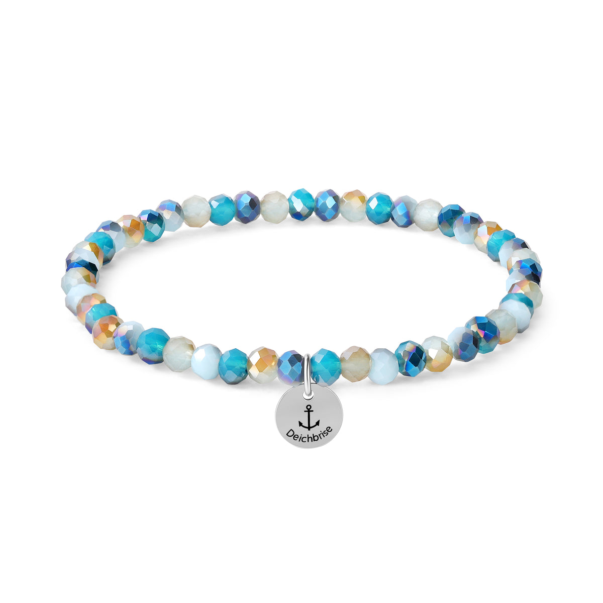 Glasschliffarmband (ocean green metallic)