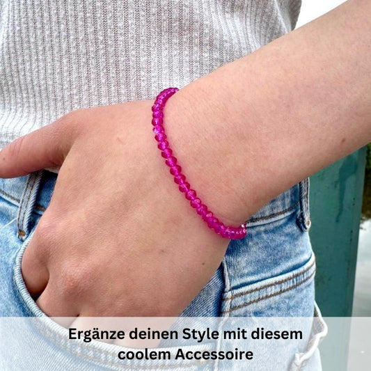 Glasperlen Armband (shinypink)