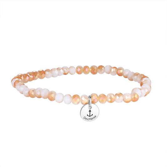 Glasperlen Armband (bernstein-creme)