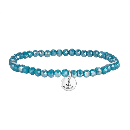 Glasperlen Armband (metallic-blue)