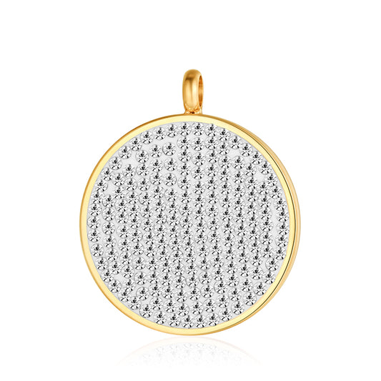 Kettenanhänger Bling Bling (weiss) aus Edelstahl mit Steinen