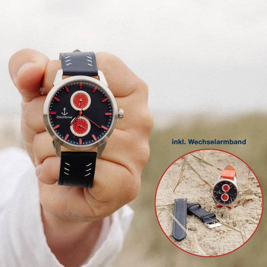 Herren-Uhr Steuermann - 42mm mit Wechselarmband