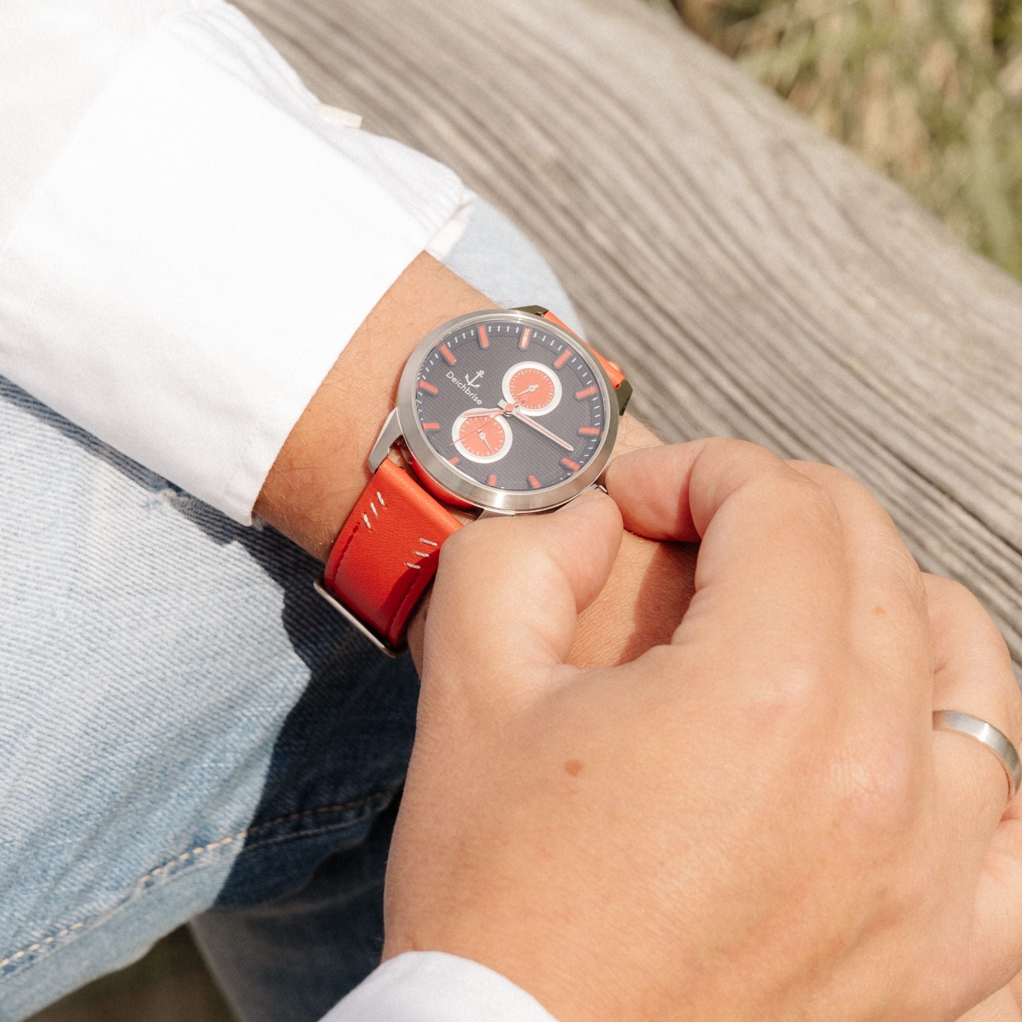 Herren-Uhr Steuermann - 42mm mit Wechselarmband