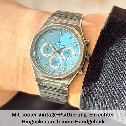 Chronograph Bootsmann 41mm (Herren) (Vintage-Blau)