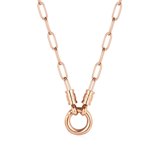 Charms Kette Beach in Roségold mit Gliederkette und rundem Karabinerring auf weißem Grund