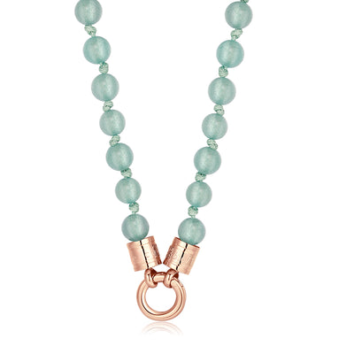 Kette Aventurin 6mm (mit Rund-Karabiner) aus Edelstahl & Aventurin-Beads