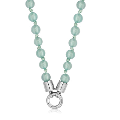 Kette Aventurin 6mm (mit Rund-Karabiner) aus Edelstahl & Aventurin-Beads