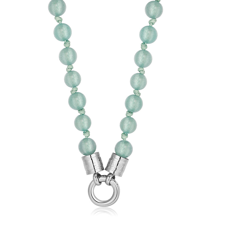 Kette Aventurin 6mm (mit Rund-Karabiner) aus Edelstahl & Aventurin-Beads