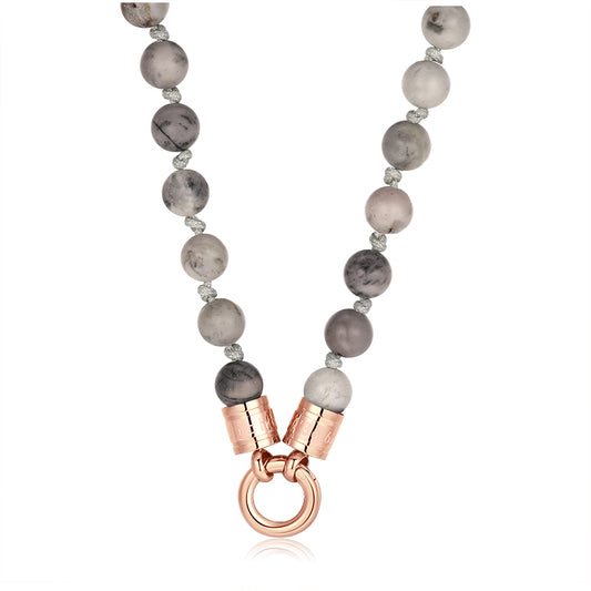 Kette Picasso 6mm (mit Rund-Karabiner) aus Edelstahl & Picasso-Beads