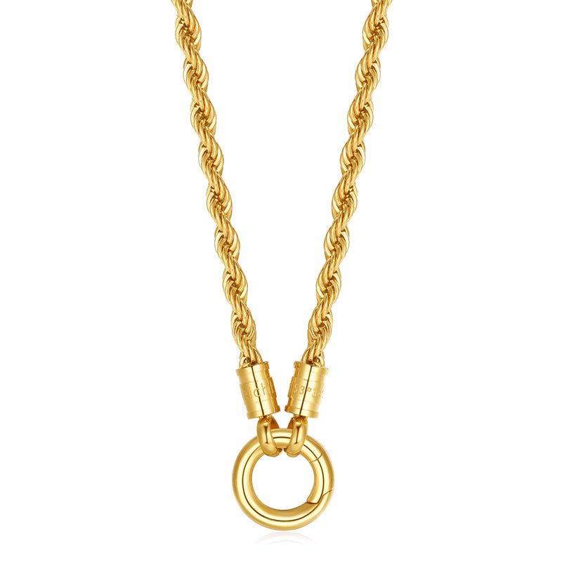 Kette Taugeflecht 3mm (mit Rund-Karabiner) aus Edelstahl