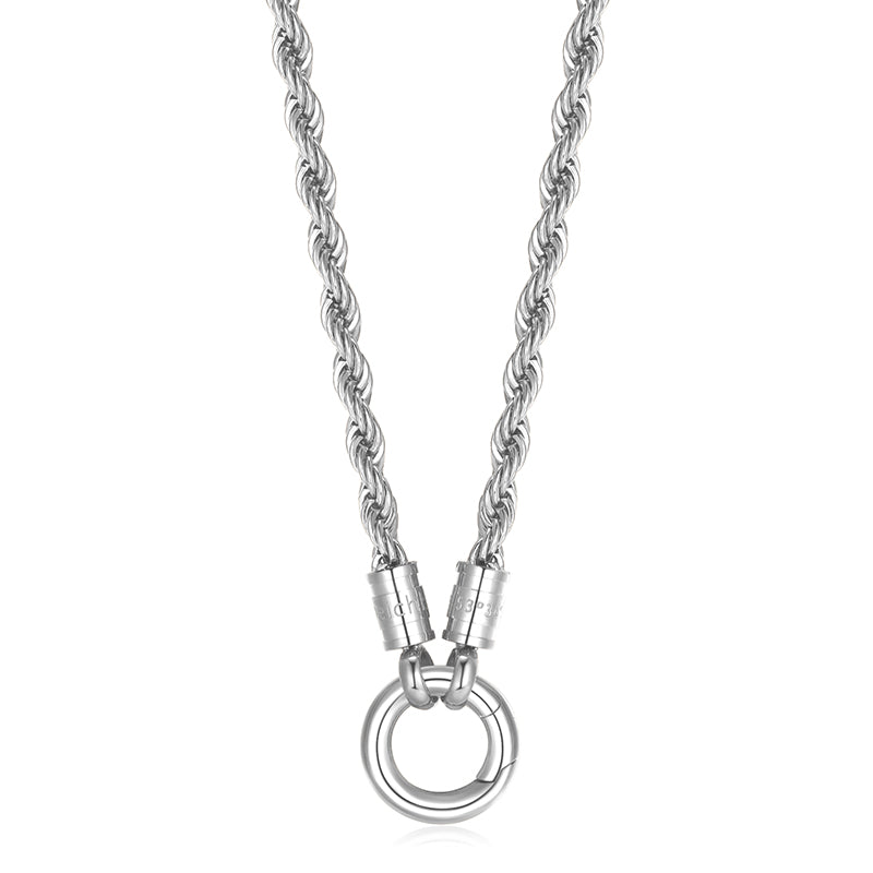 Kette Taugeflecht 3mm (mit Rund-Karabiner) aus Edelstahl