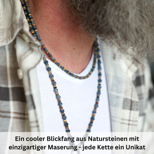 Kette Dünenschlick (4mm) aus Picture Jasper, Weathered Stone & India Onyx