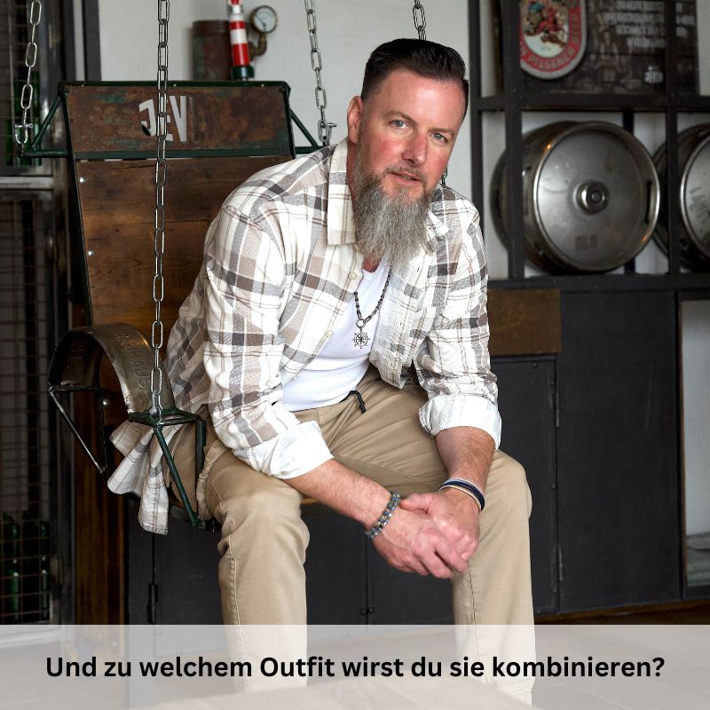 Kette Dünenschlick (6mm) Picture Jasper, Weathered Stone & India Onyx (mit Rund-Karabiner)