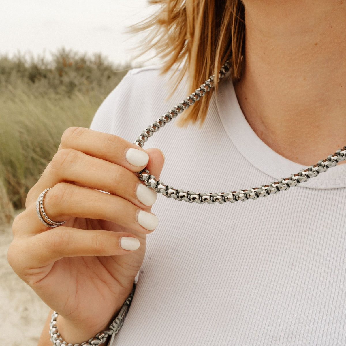 Kette Joleen am Sandstrand 2.1 (6mm) aus Edelstahl und Segelseil