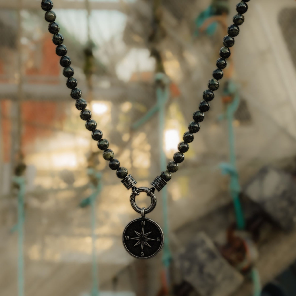 Kette Meerbrise 6mm aus Kambaba Jasper (Rund-Karabiner)