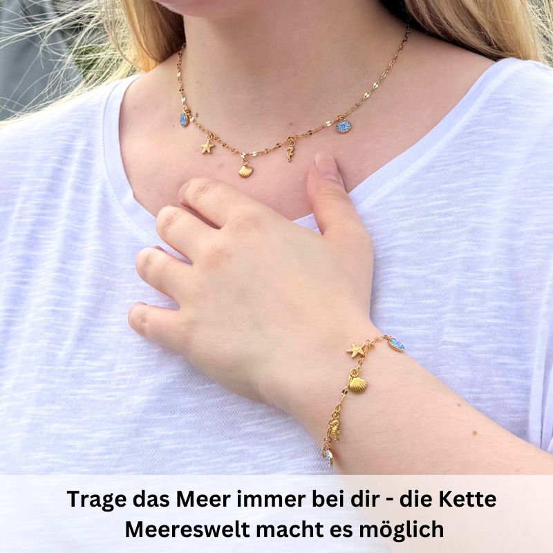 Kette Meereswelt mit maritimen Charms aus Edelstahl