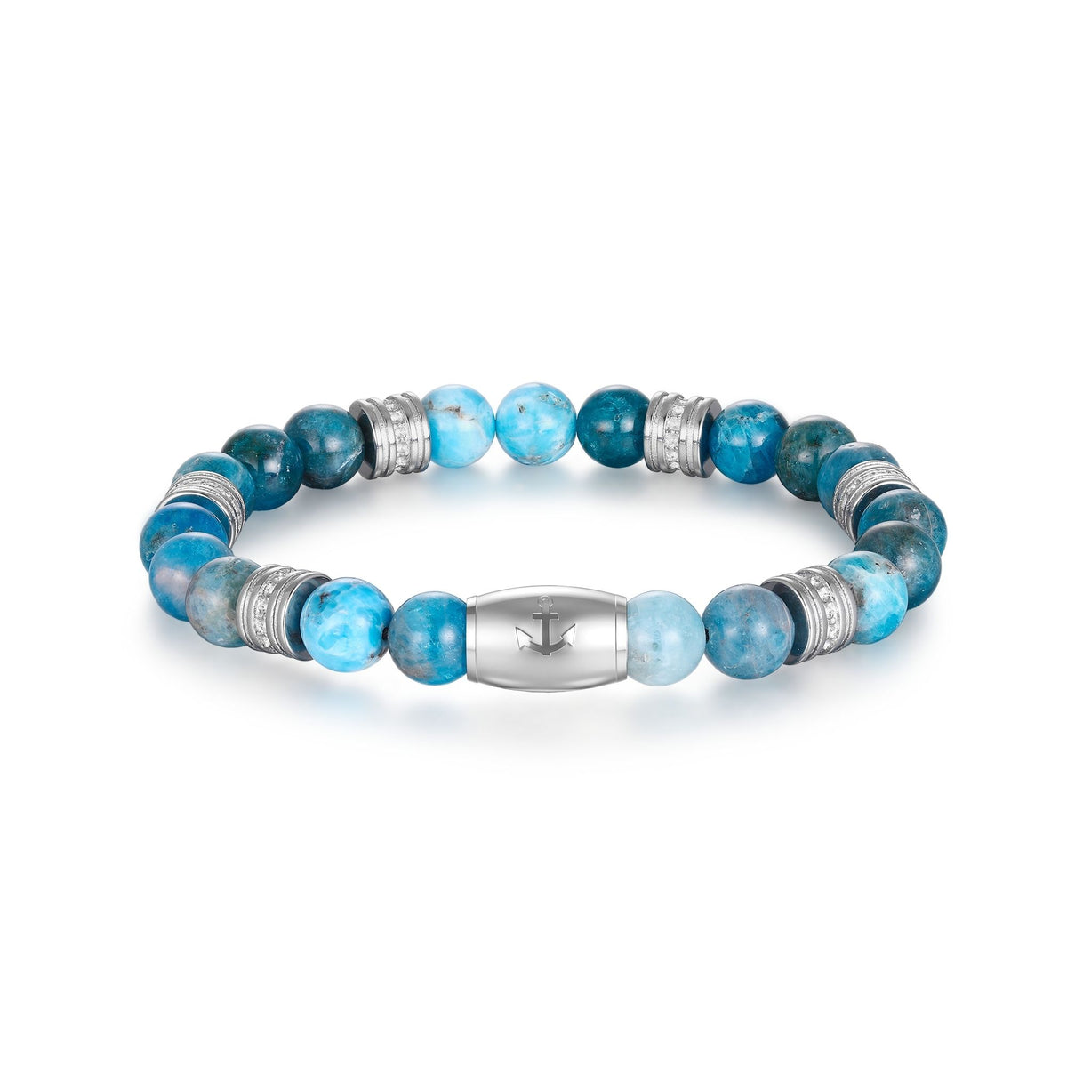 Armband Ocean Line Edelstahl & Blauer Apatit