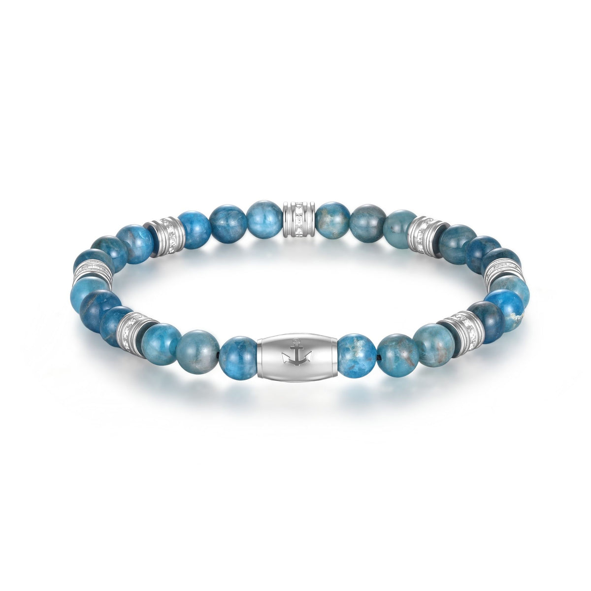 Armband Ocean Line Edelstahl & Blauer Apatit