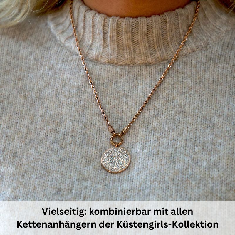 Kette Taugeflecht 3mm (mit Rund-Karabiner) aus Edelstahl