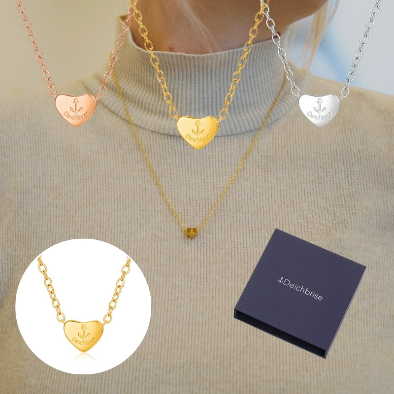 Kette aus Edelstahl Herz Anker