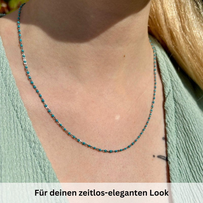 Kette aus Edelstahl Türkis