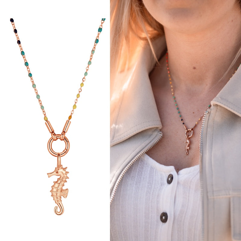 Kette mit Anhänger Boho Seepferdchen