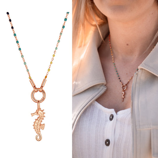 Kette mit Anhänger Boho Seepferdchen