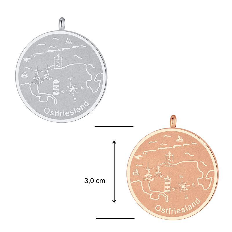 Kettenanhänger Ostfriesland aus Edelstahl (Küstengirls)