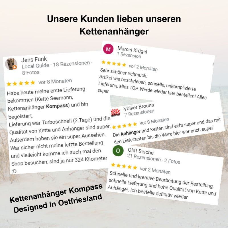 Kettenanhänger Kompass aus Edelstahl