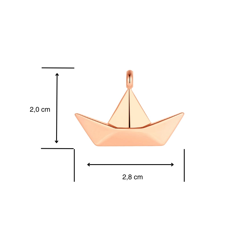 Kettenanhänger Papierschiffchen (groß) aus Edelstahl
