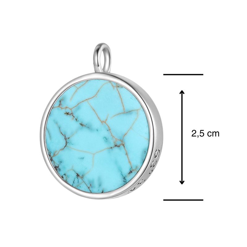 Kettenanhänger Blue Playa aus Edelstahl & Turquoise (beidseitig tragbar)