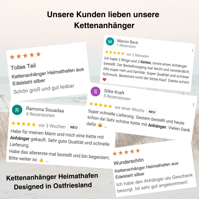 Kettenanhänger Heimathafen aus Edelstahl