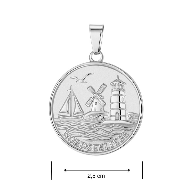 Kettenanhänger Nordseeliebe aus Edelstahl (Küstengirls)