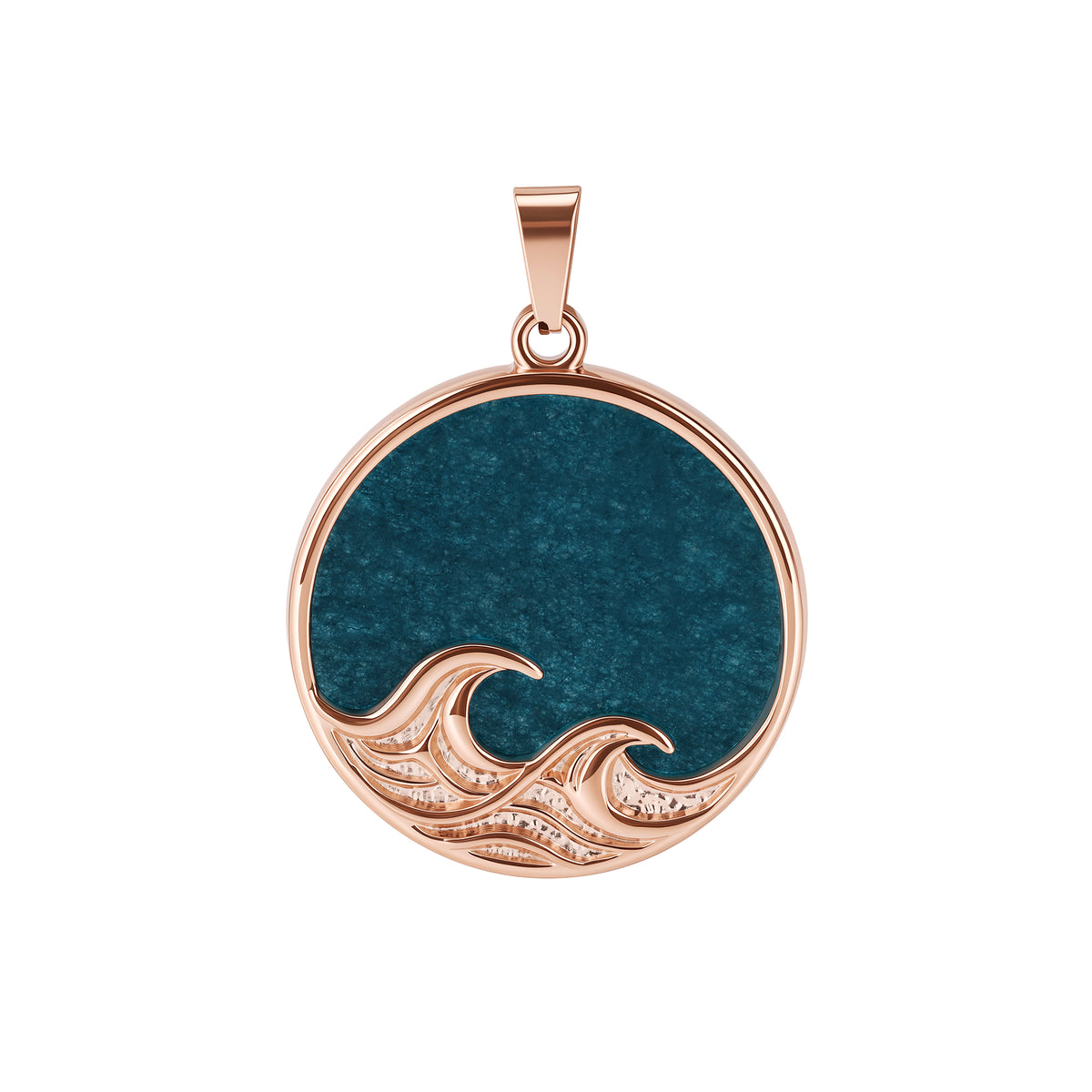 Kettenanhänger Ocean Line (Blauer Apatit) aus Edelstahl