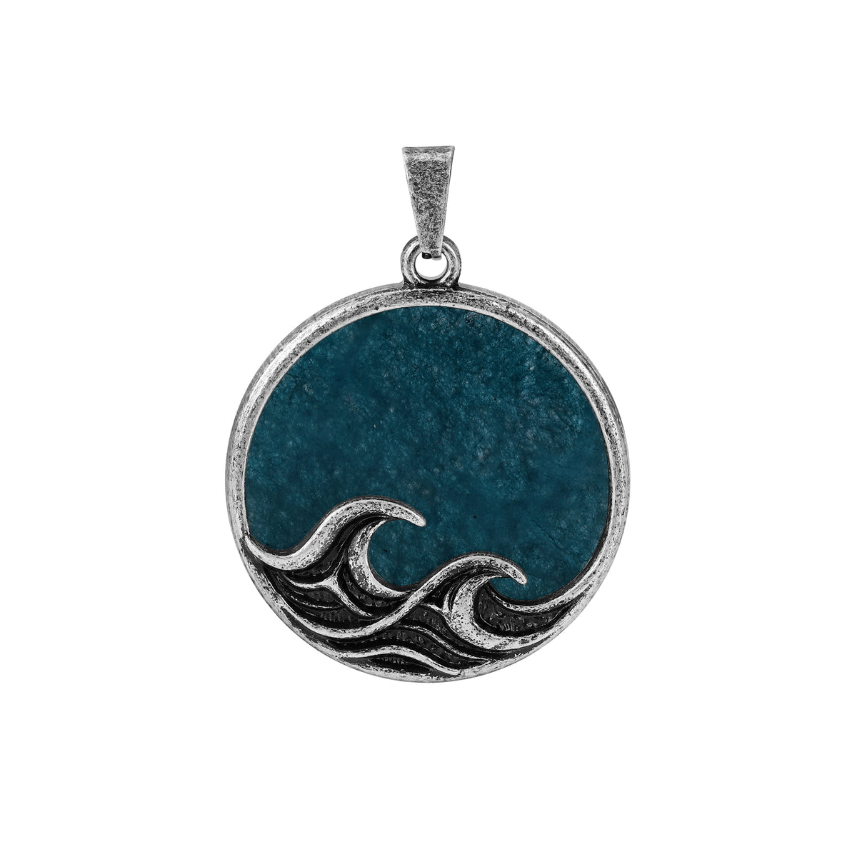 Kettenanhänger Ocean Line (Blauer Apatit) aus Edelstahl