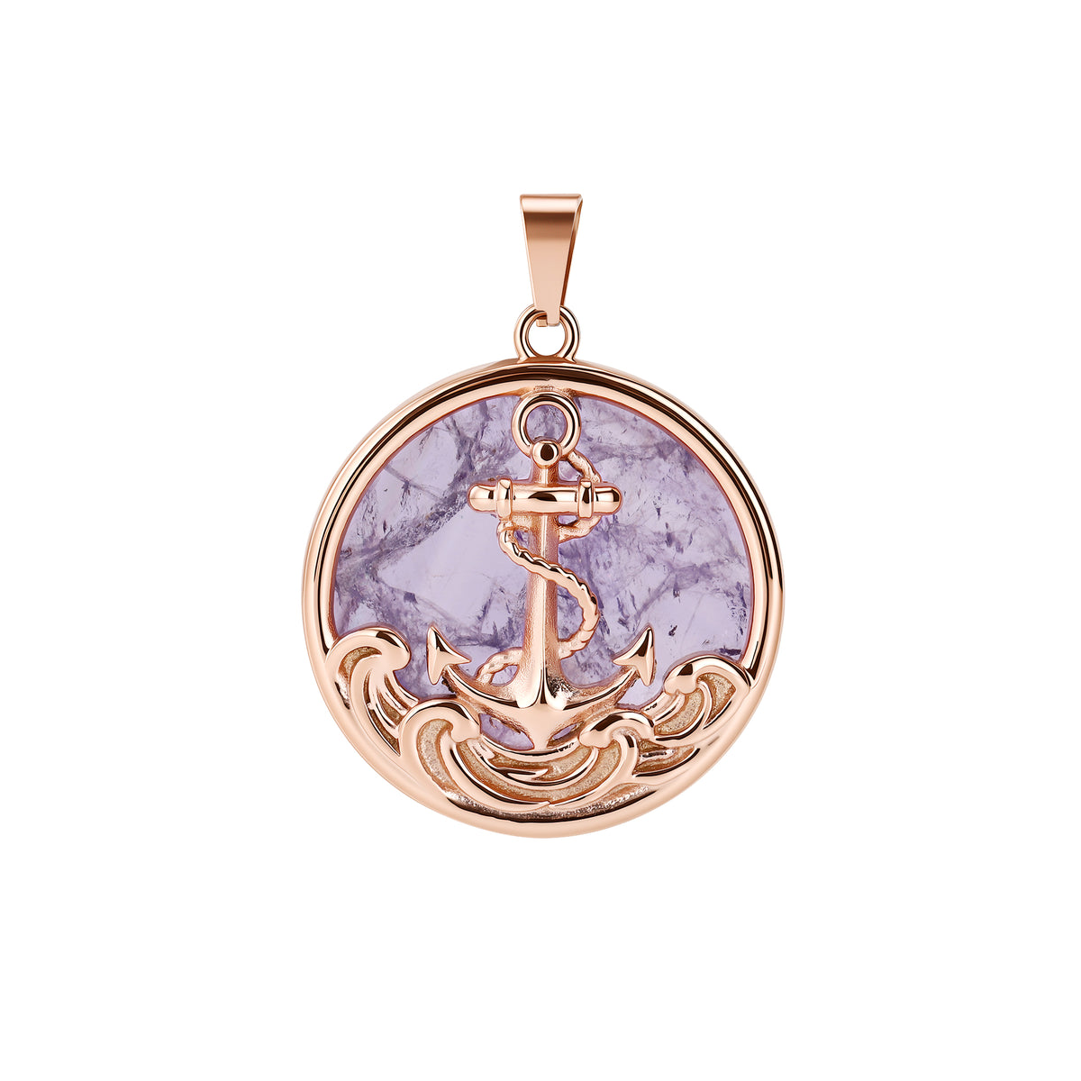 Kettenanhänger Velvet Sea (Amethyst) aus Edelstahl