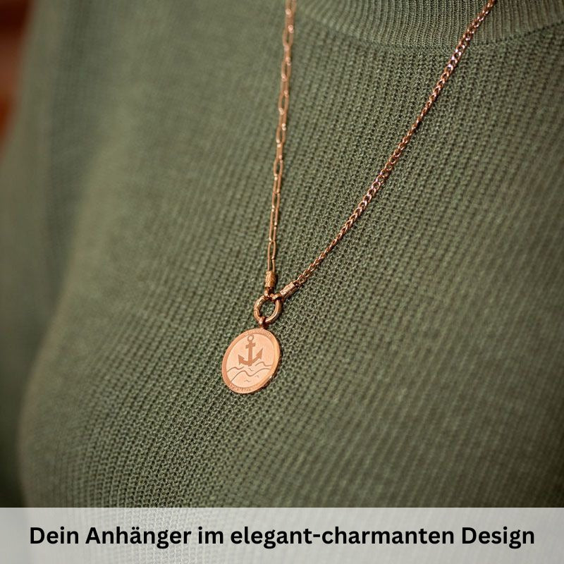 Kettenanhänger Wellenanker aus Edelstahl (Küstengirls)