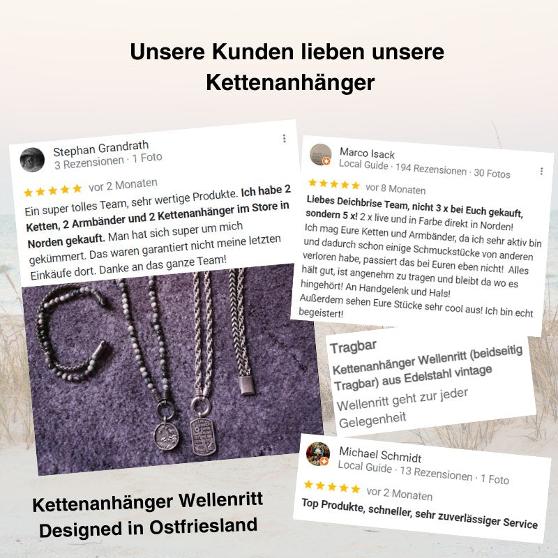 Kettenanhänger Wellenritt (beidseitig Tragbar) aus Edelstahl