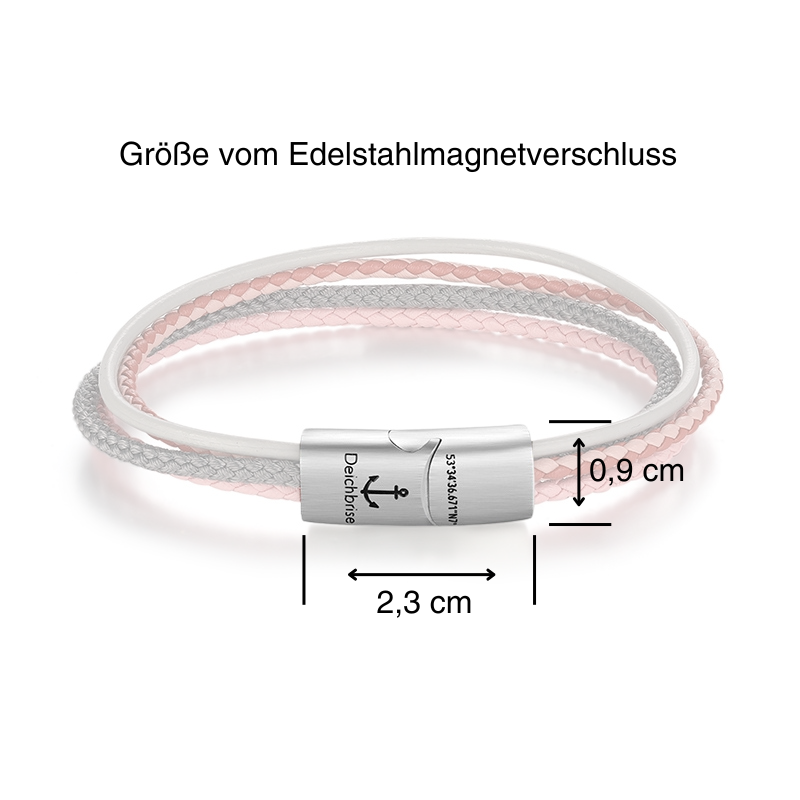 Leder & Segeltau Armband Klein Pellworm (Multistrang)