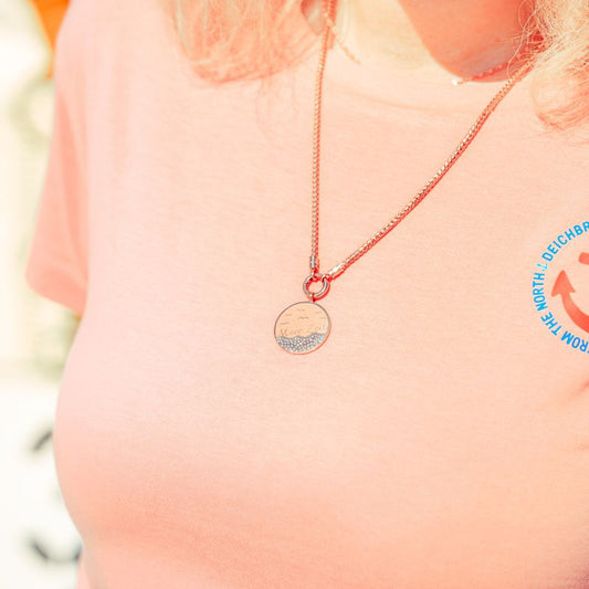 Kettenanhänger Meerzeit aus Edelstahl mit Steinen