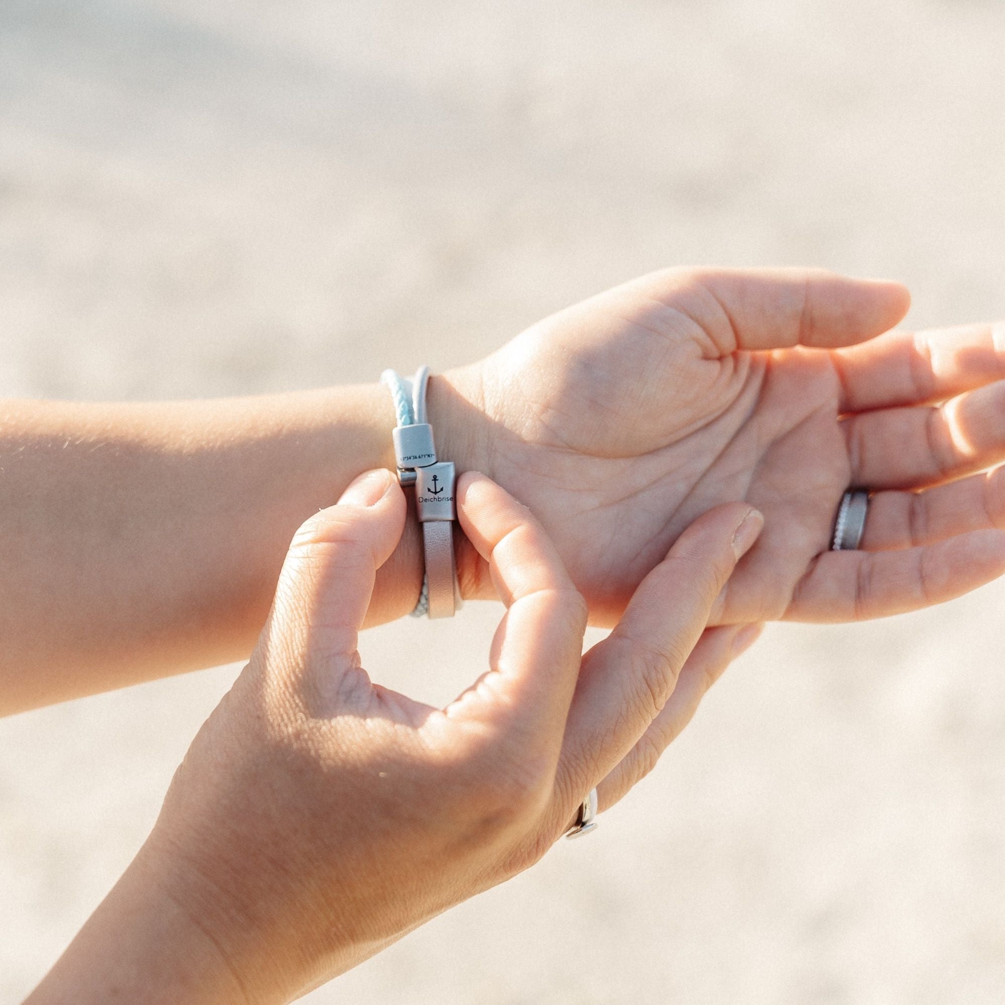Armband Glaube Liebe Hoffnung (Multistrang) aus Leder & Edelstahl (Küstengirls)